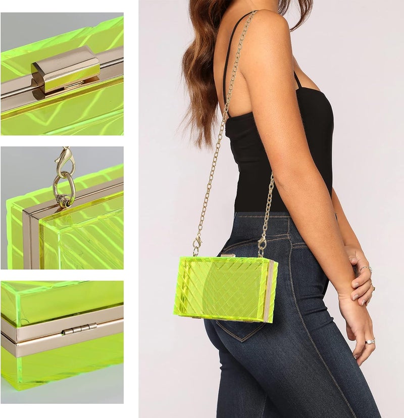 WJCD Clear Purses For Women Acrylic Clear Clutch Bag Stadium Approved - Image 4